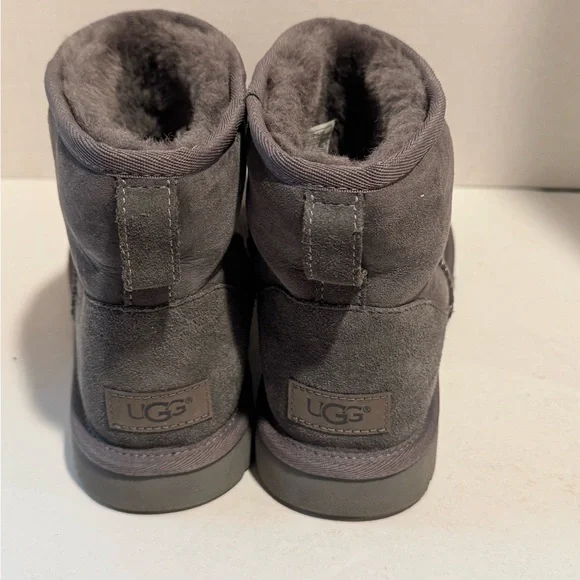 UGG Cozy Gray Suede Ankle Boots - Picture 3 of 6